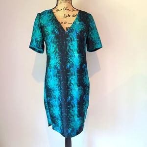 Reiss Jarina Sheath Dress Aqua color Pockets Size 6